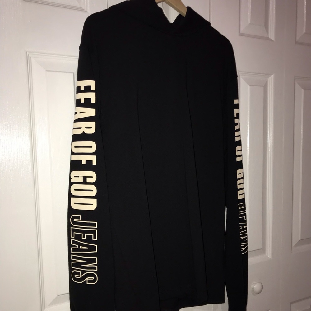 Printed Heavy Jersey Hoodie -S/ Black